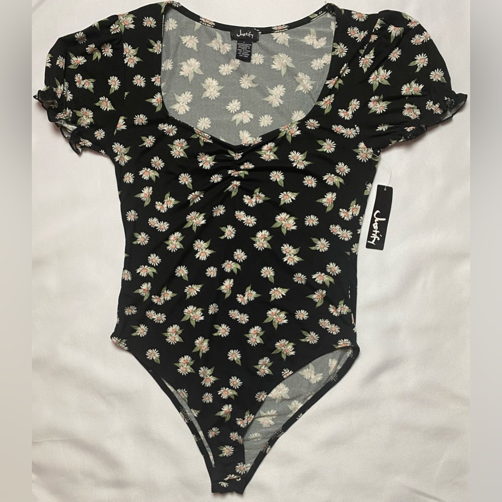 Floral Bodysuit - Black